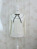 Secret Honey Lace Front Dolly Knit Top (Ivory)