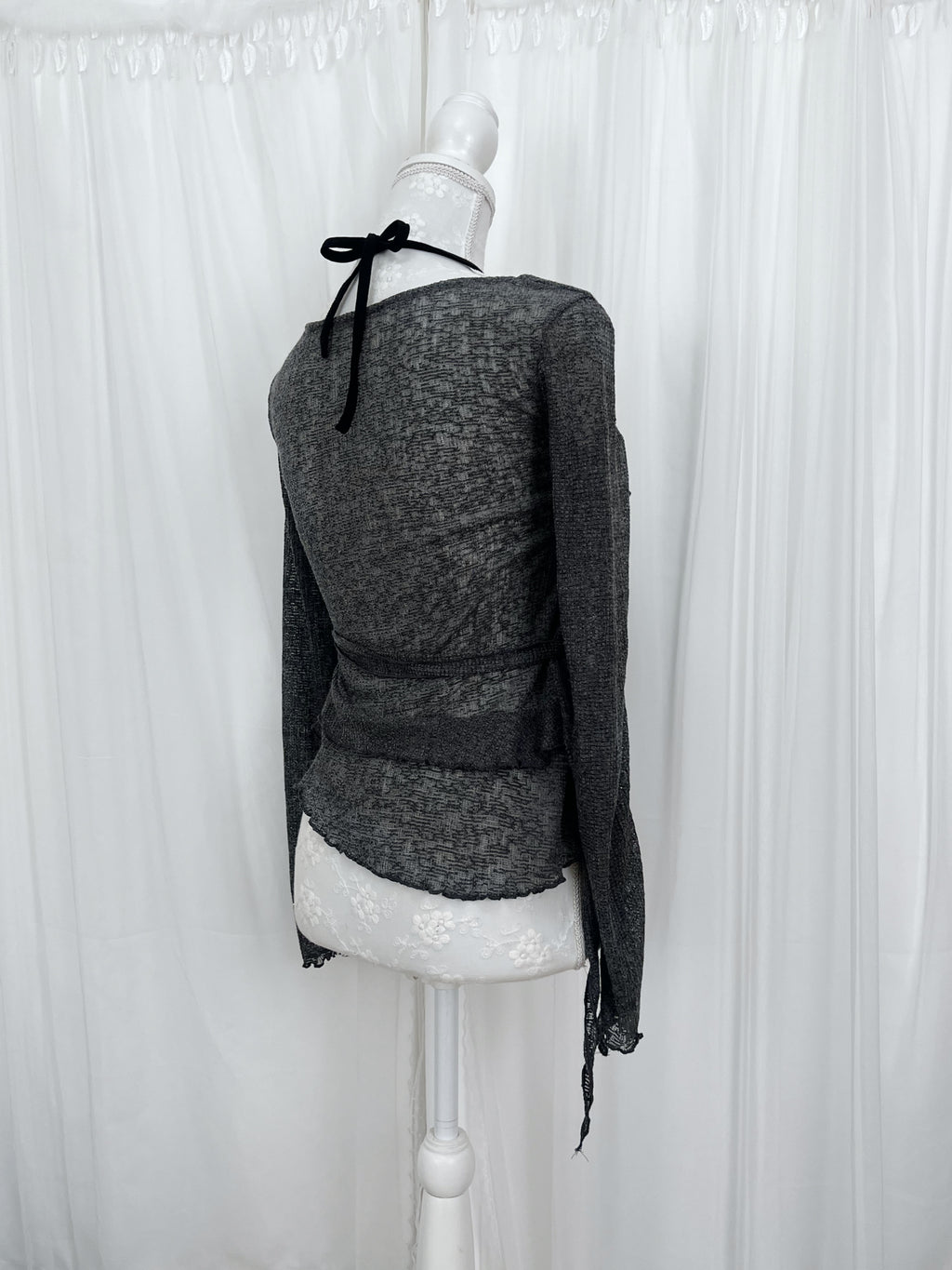 Halter neck Layered Like Top (Gray)