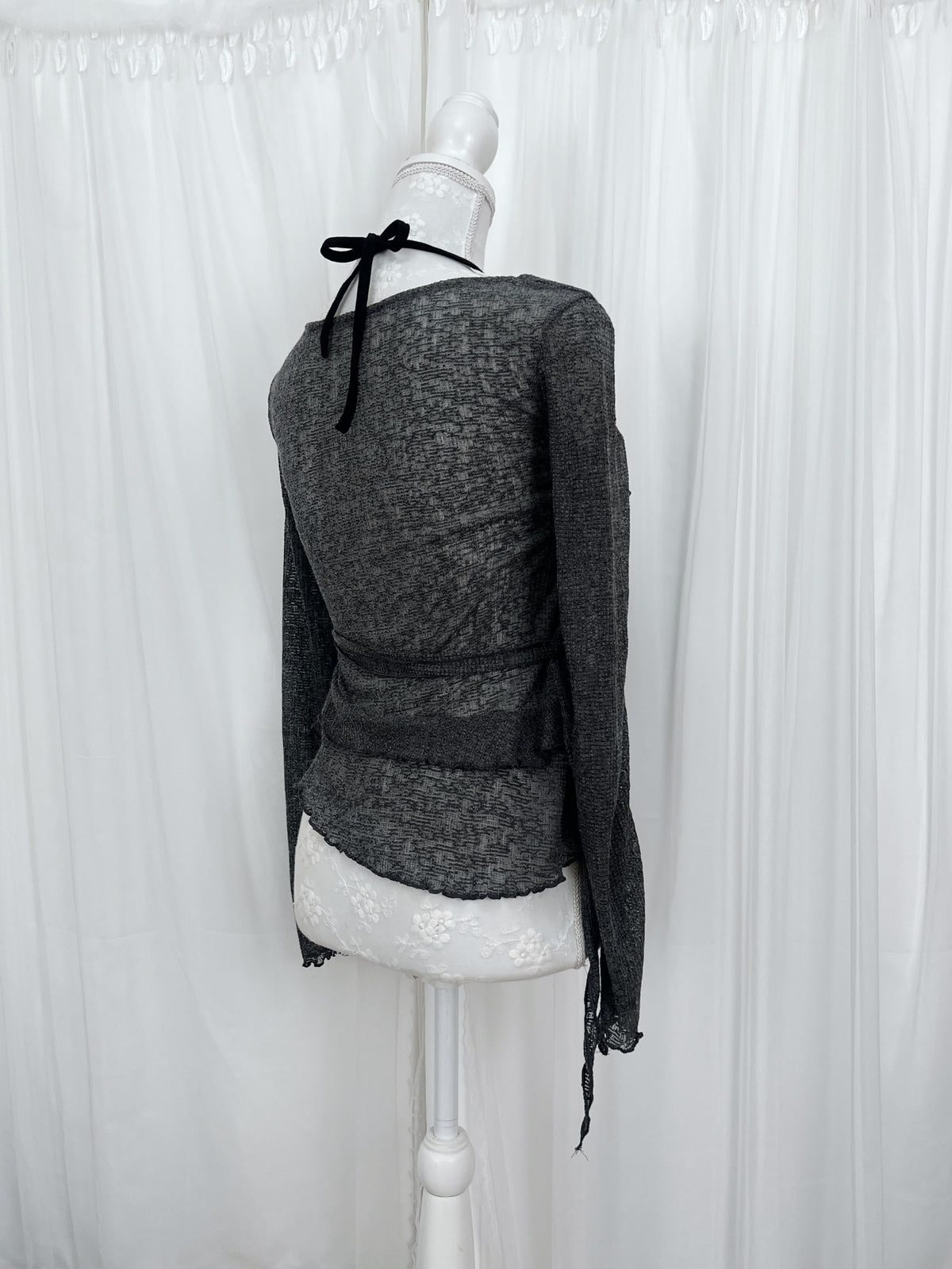 Halter neck Layered Like Top (Gray)