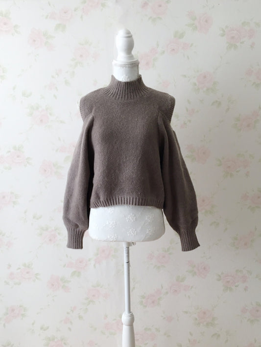 GRL Open Shoulder Sweater (Chocolate)