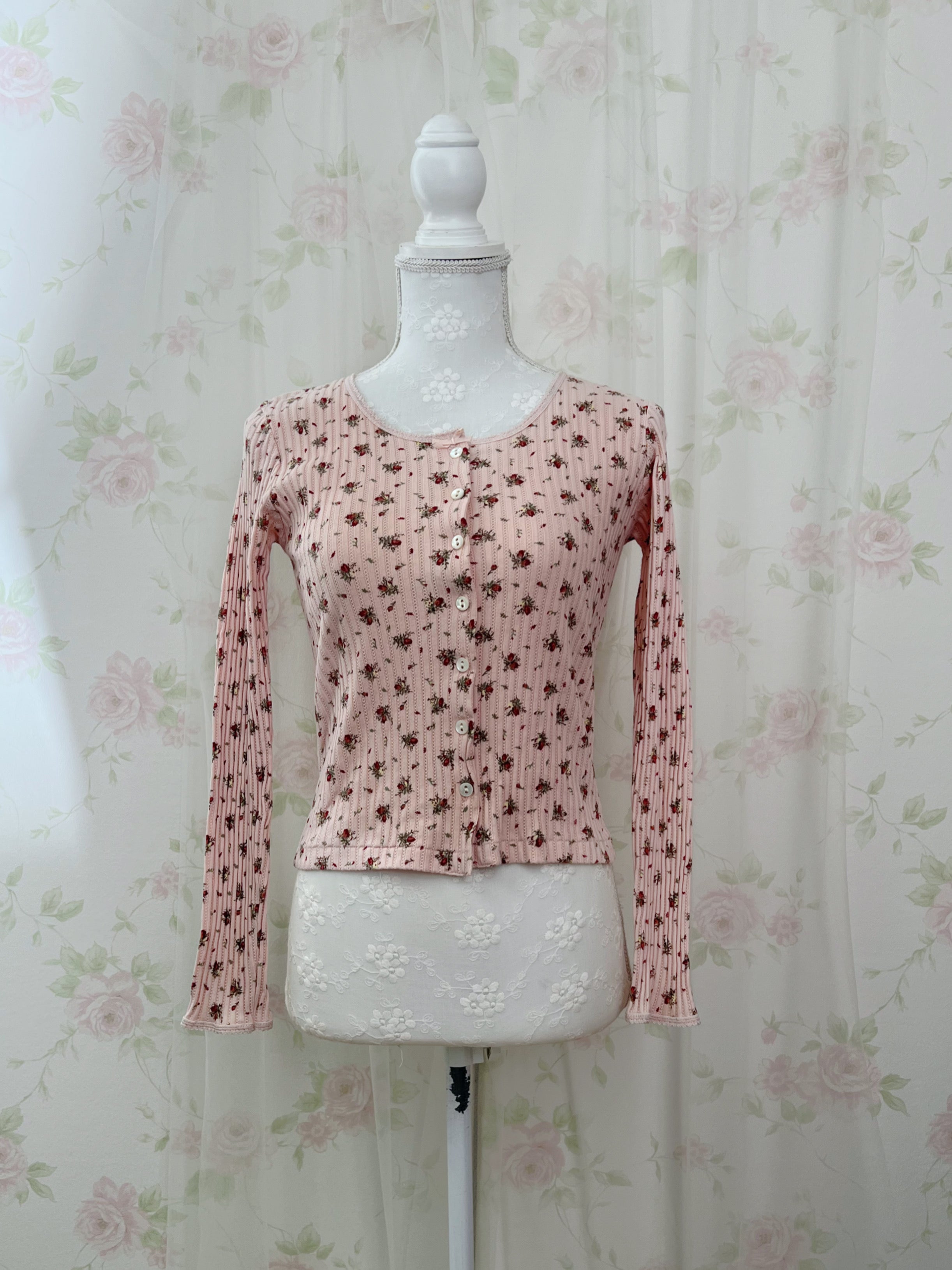 L’EST ROSE Petite Rose Cotton Cardigan