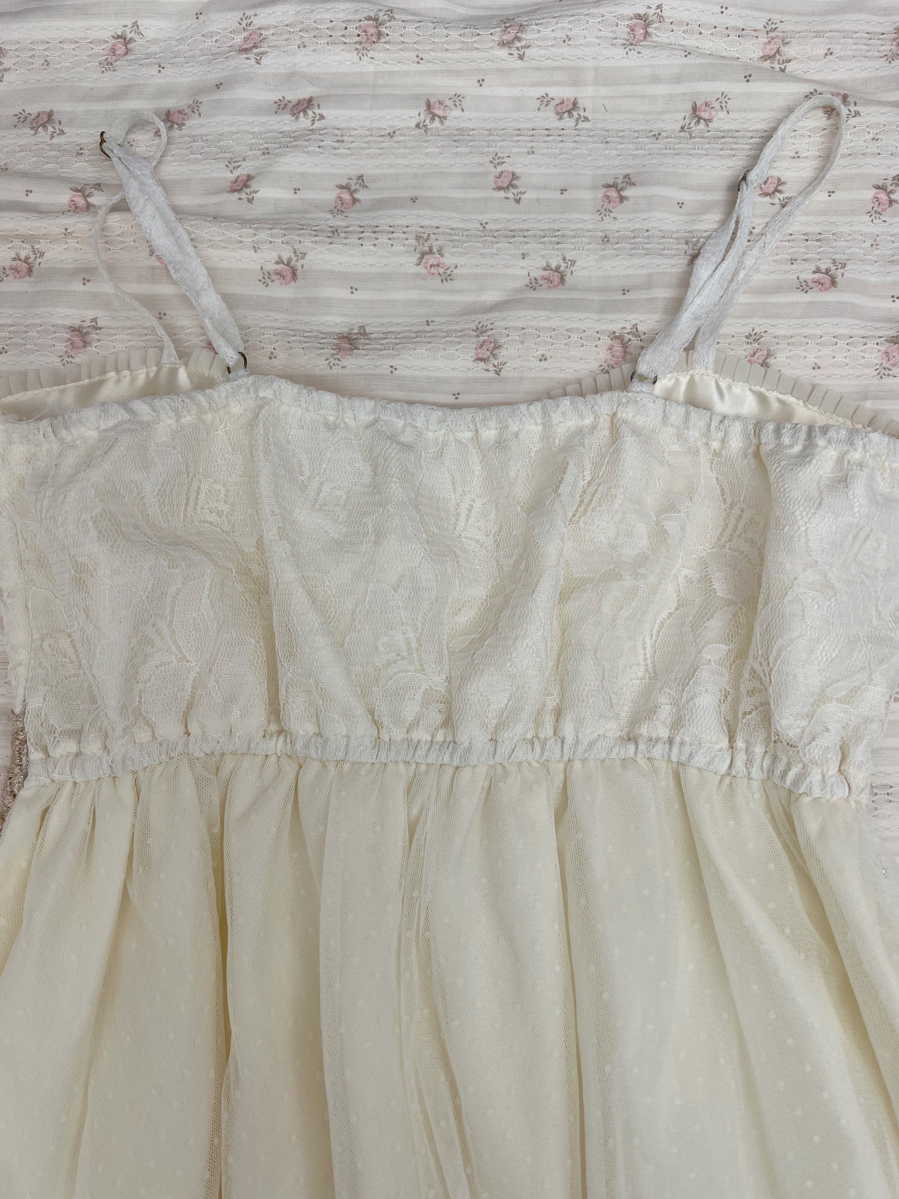 ROJITA Polka Dot Tulle Dress (Ivory)