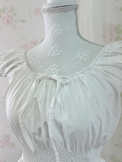 GRL 2 Way Shoulder Cotton Blouse (White)
