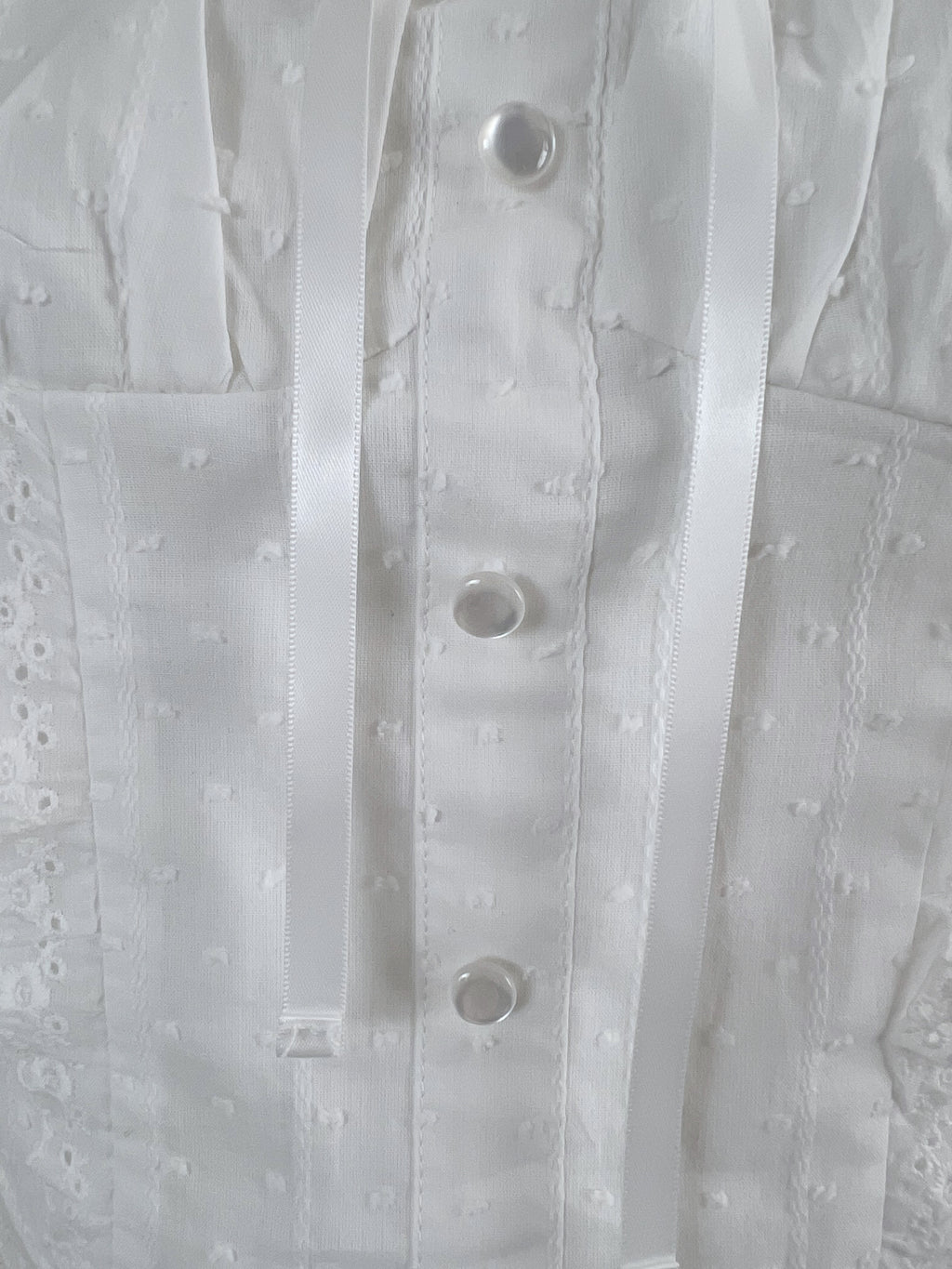 Cotton Lace Gather Strap Top (White)