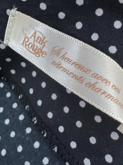 Ank Rouge Polka Dots Blouse (Navy)