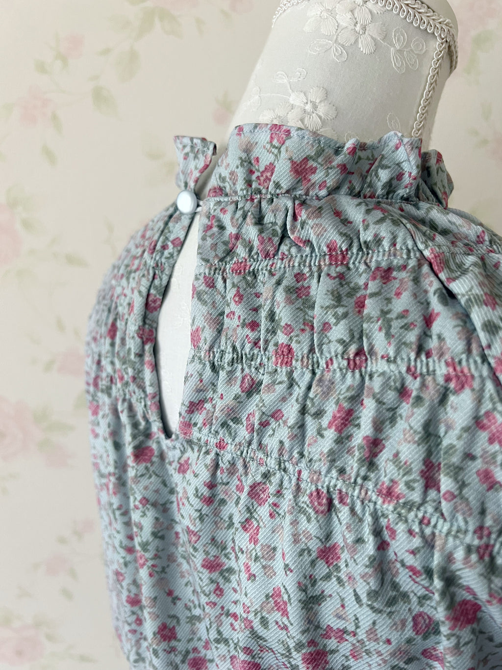 axes femme Petite Floral Long Dress (Blue)