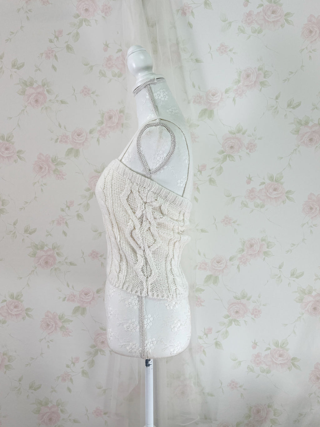 Cardigan Moe Sleeve Camisole Set (Ivory)