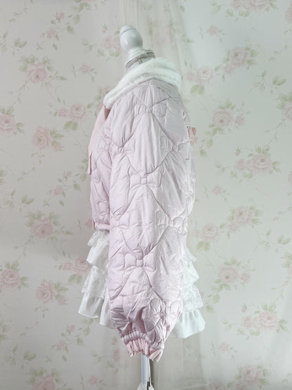 Honey Cinnamon Ribbon Quilting Jacket (Pink)