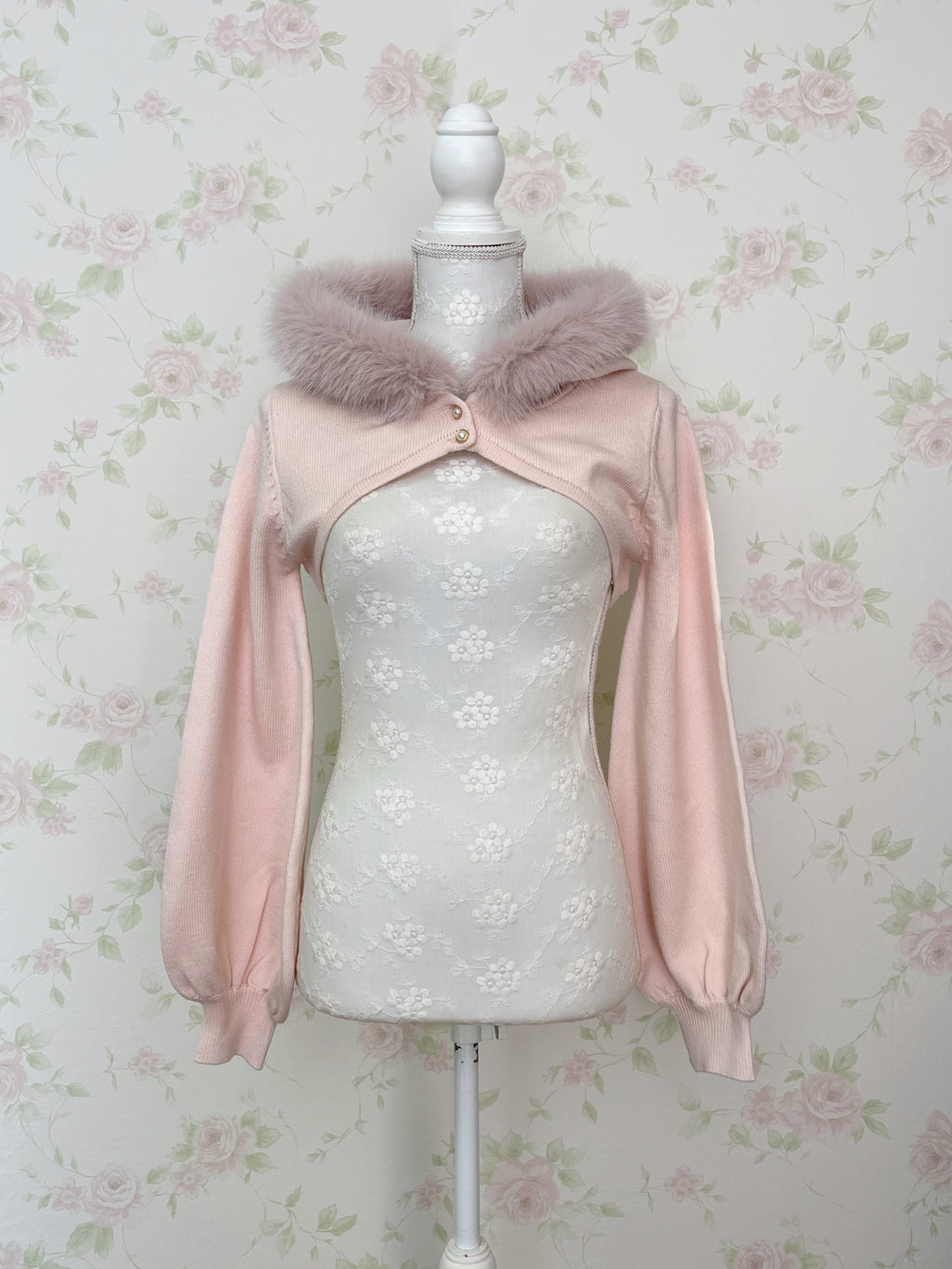 apres jour Eco Fur Short Hoodie (Pink)