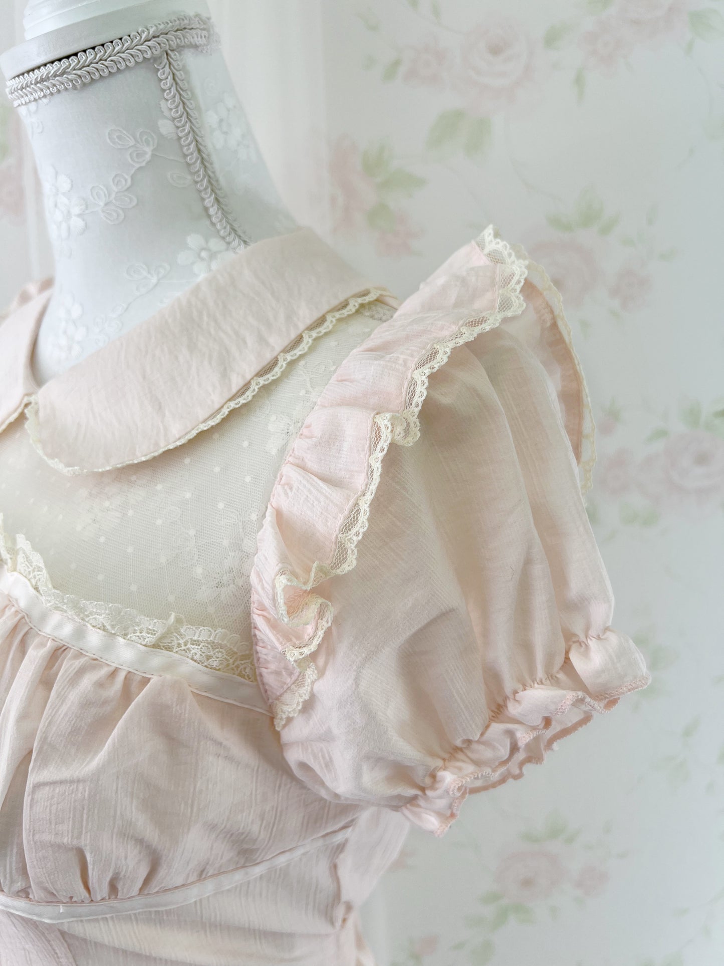 NoGenki Back Bow Girly Blouse (Peach Pink)