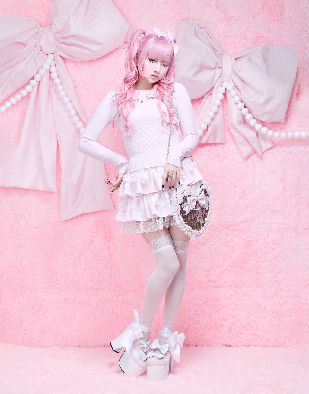 AVENCHUMU Satin blouse ribbon jewele knit tops