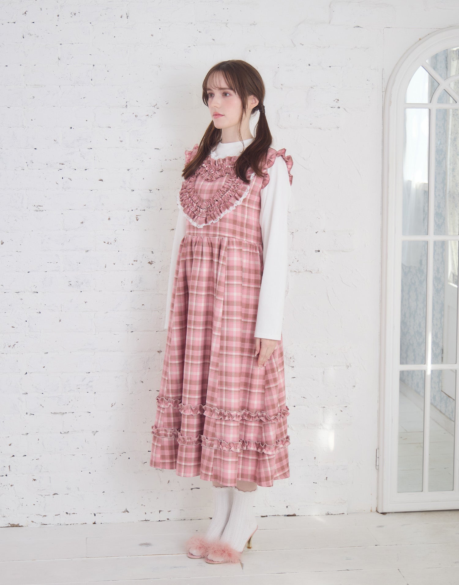 Lolime frill heart long dress