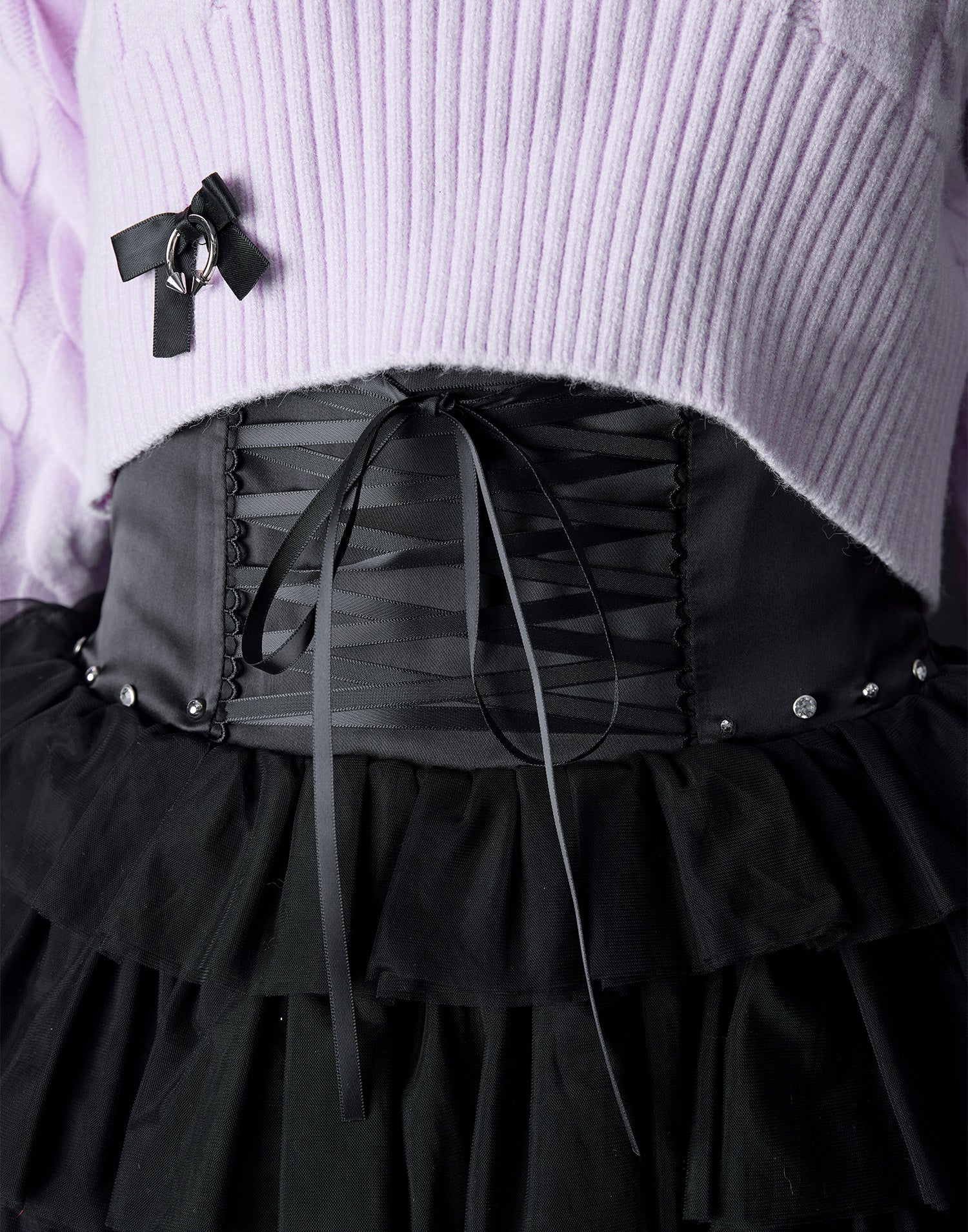 AVENCHUMU Studded corset tutu skirt