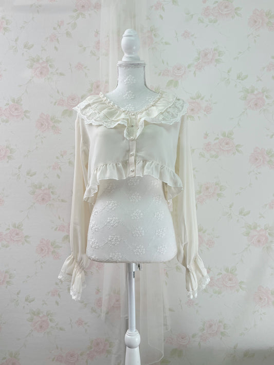 axes femme Lacy Bolero Blouse (Ivory)