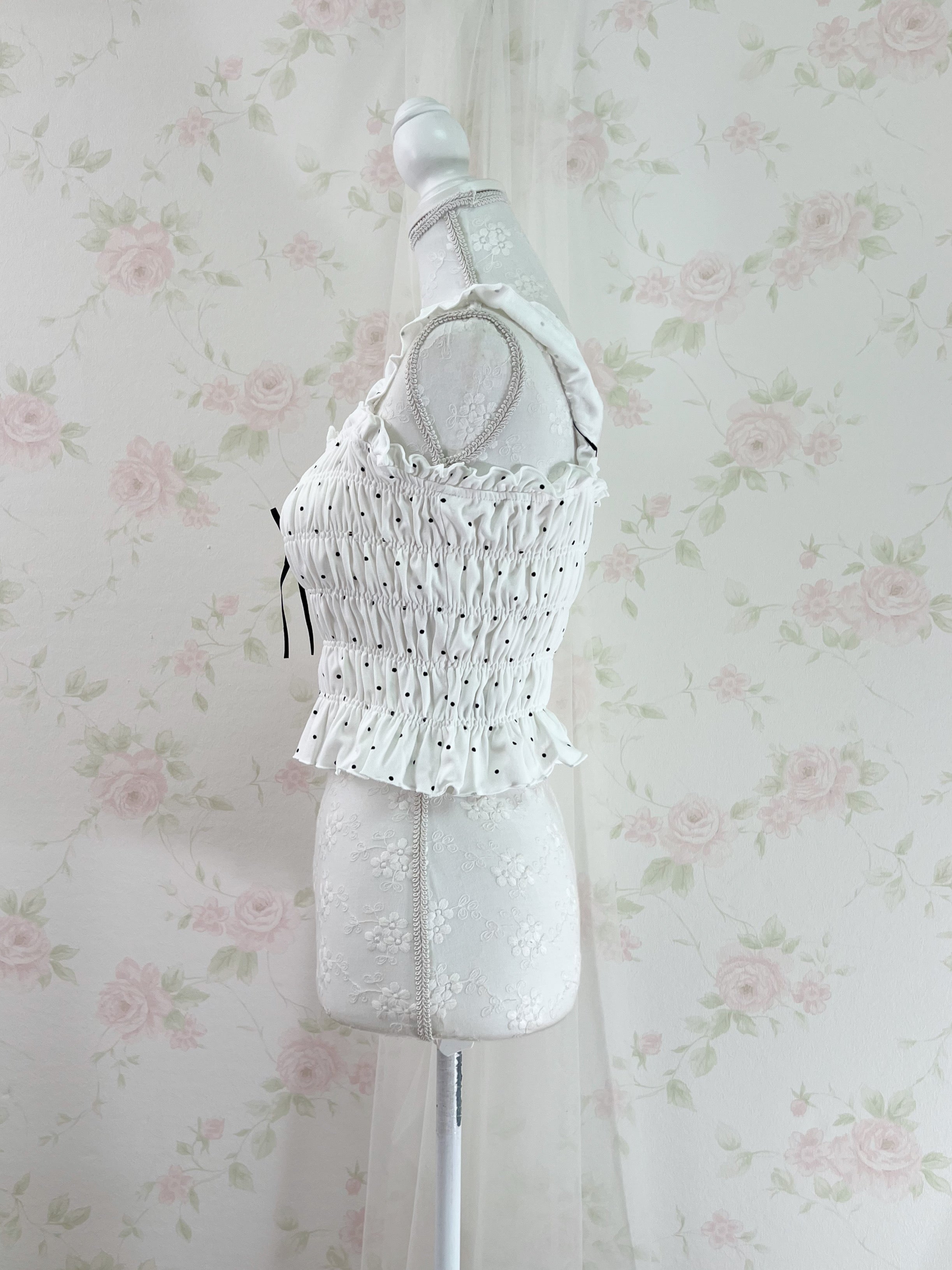 Olive des Olive Polka Dot Double Bow Top