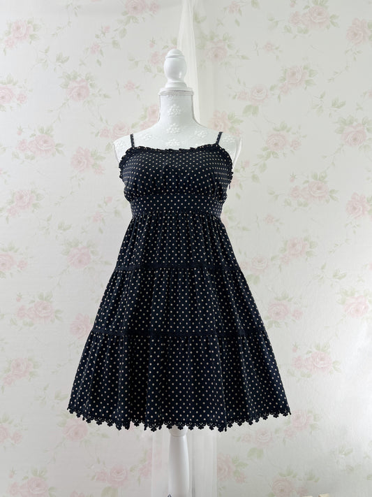 L’EST ROSE Polka Dot Back Laced Up Dress