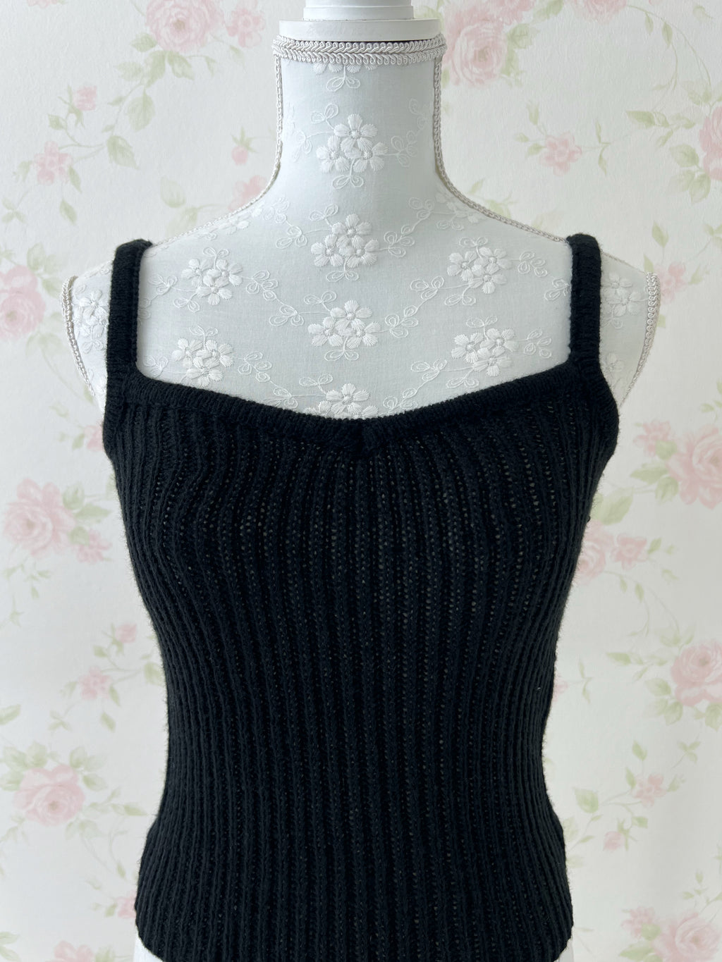 Camisole Cardigan Set (Black)