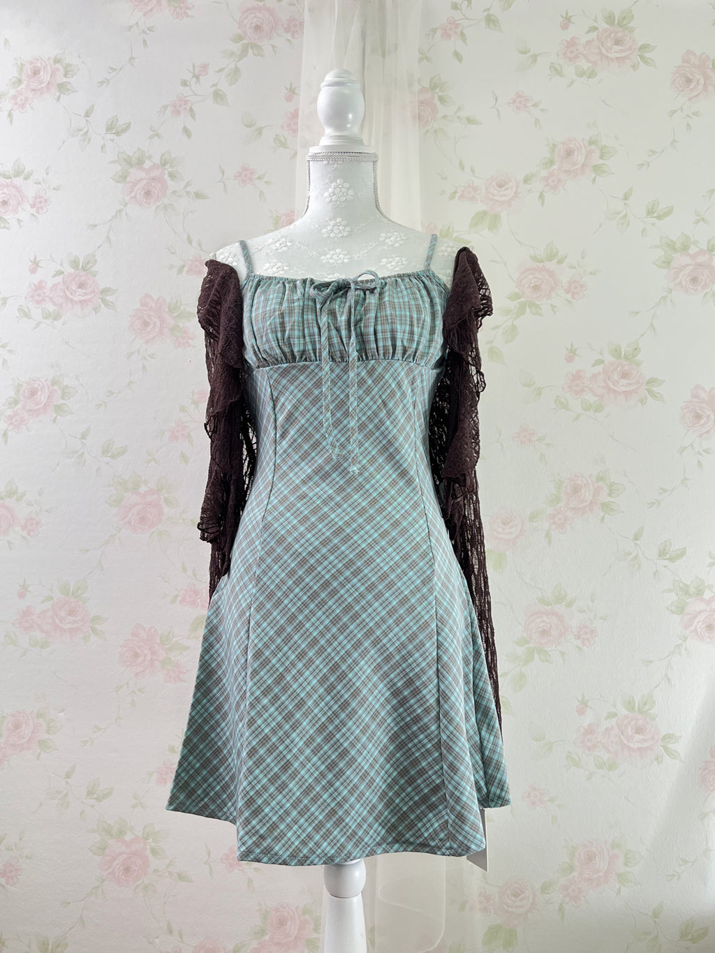 GRL Camisole Tight Flare Camisole Dress (Choco Mint)