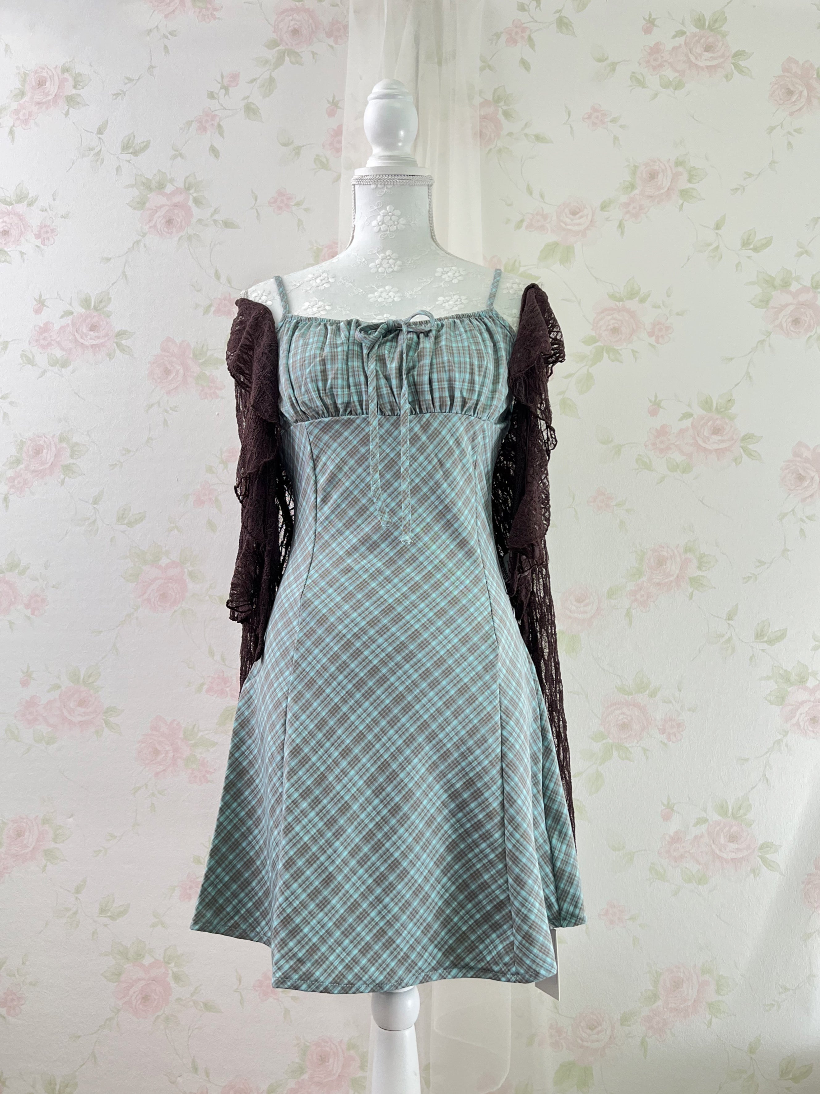 GRL Camisole Tight Flare Camisole Dress (Choco Mint)