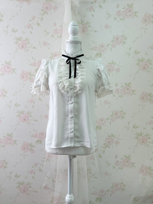 Secret Honey Lacy Side Bow Blouse