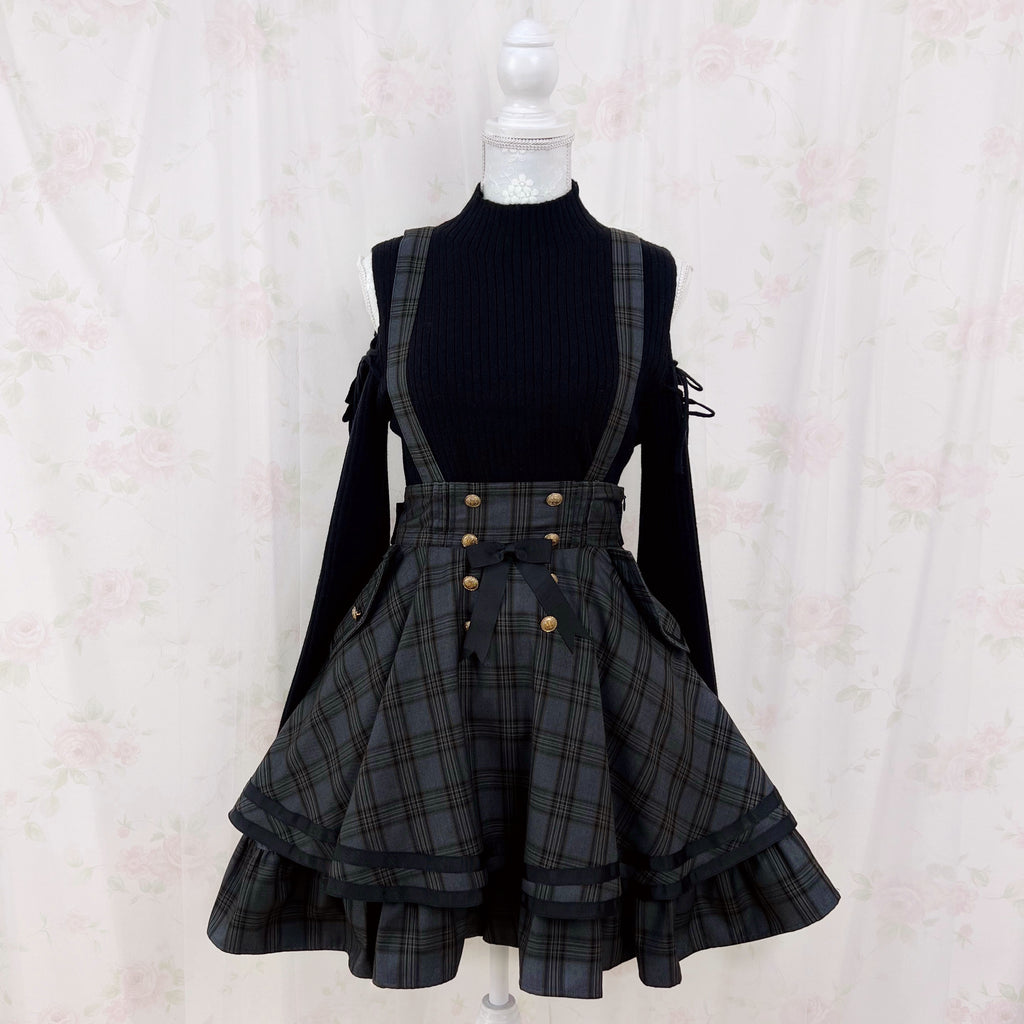 Open Shoulder String Sweater (Black)