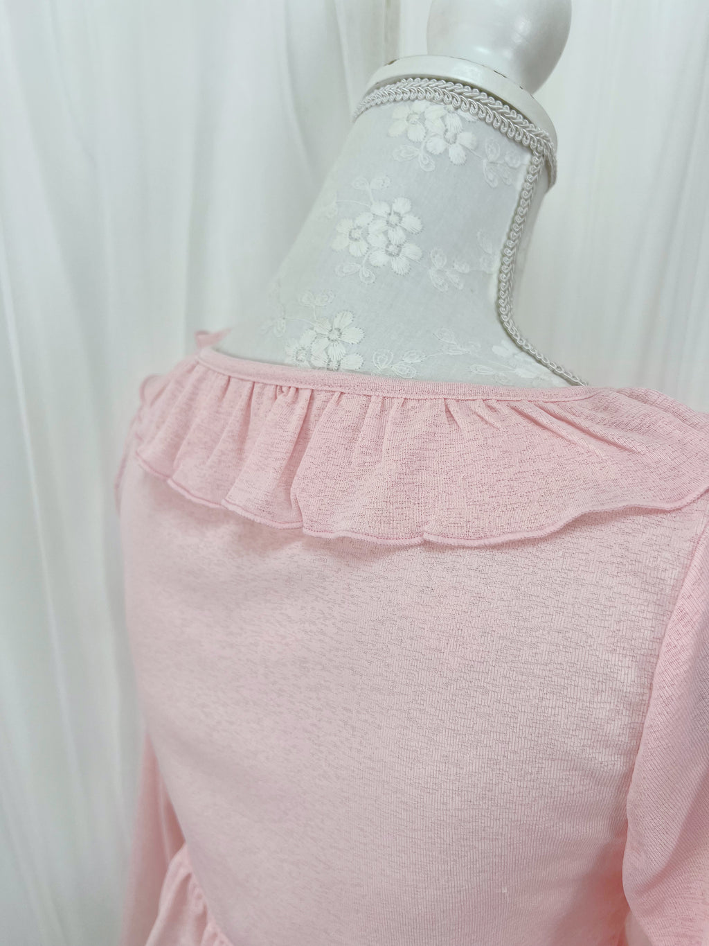 Front Tie Ruffled Cardigan (Pink)