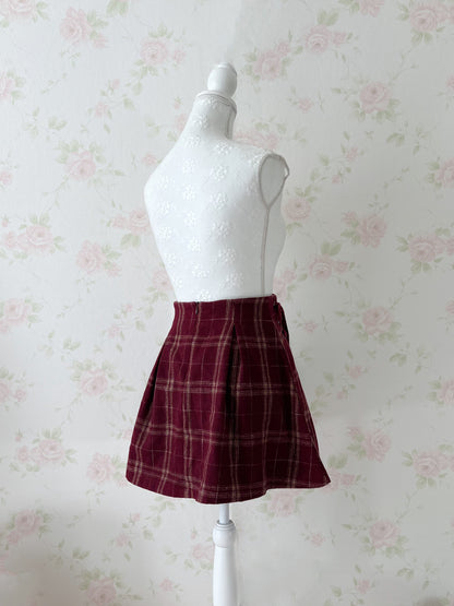 evelyn AnMILLE Checked Side Laced Up Skirt