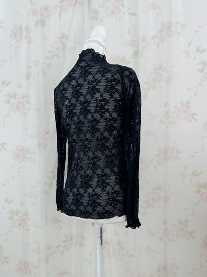 FREAK'S STORE Lace High Neck Top (Black)