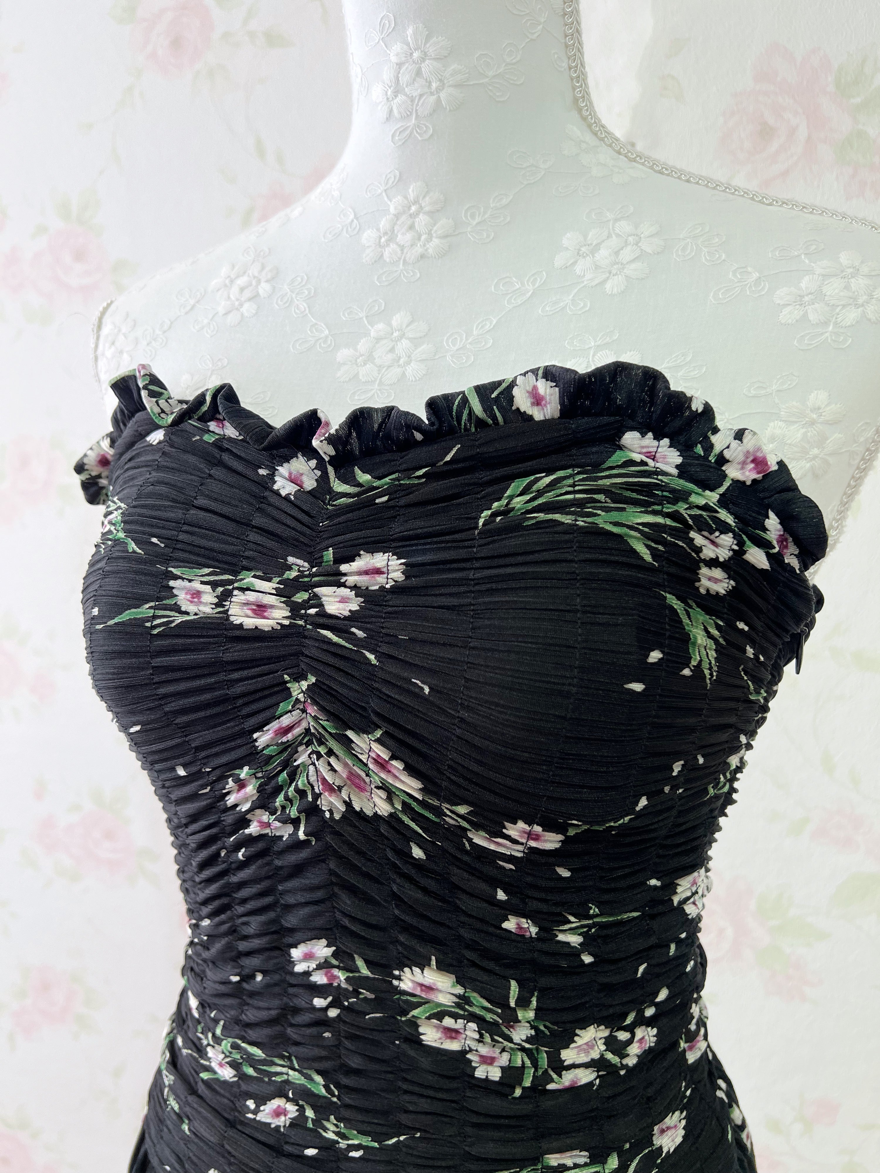 Snidel Floral Flare Bare Top Dress