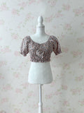 Treaturself Floral Cotton Short Top (Pink)