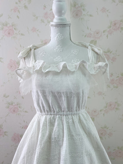 LIZ LISA Shoulder Ribbon Cotton Dress