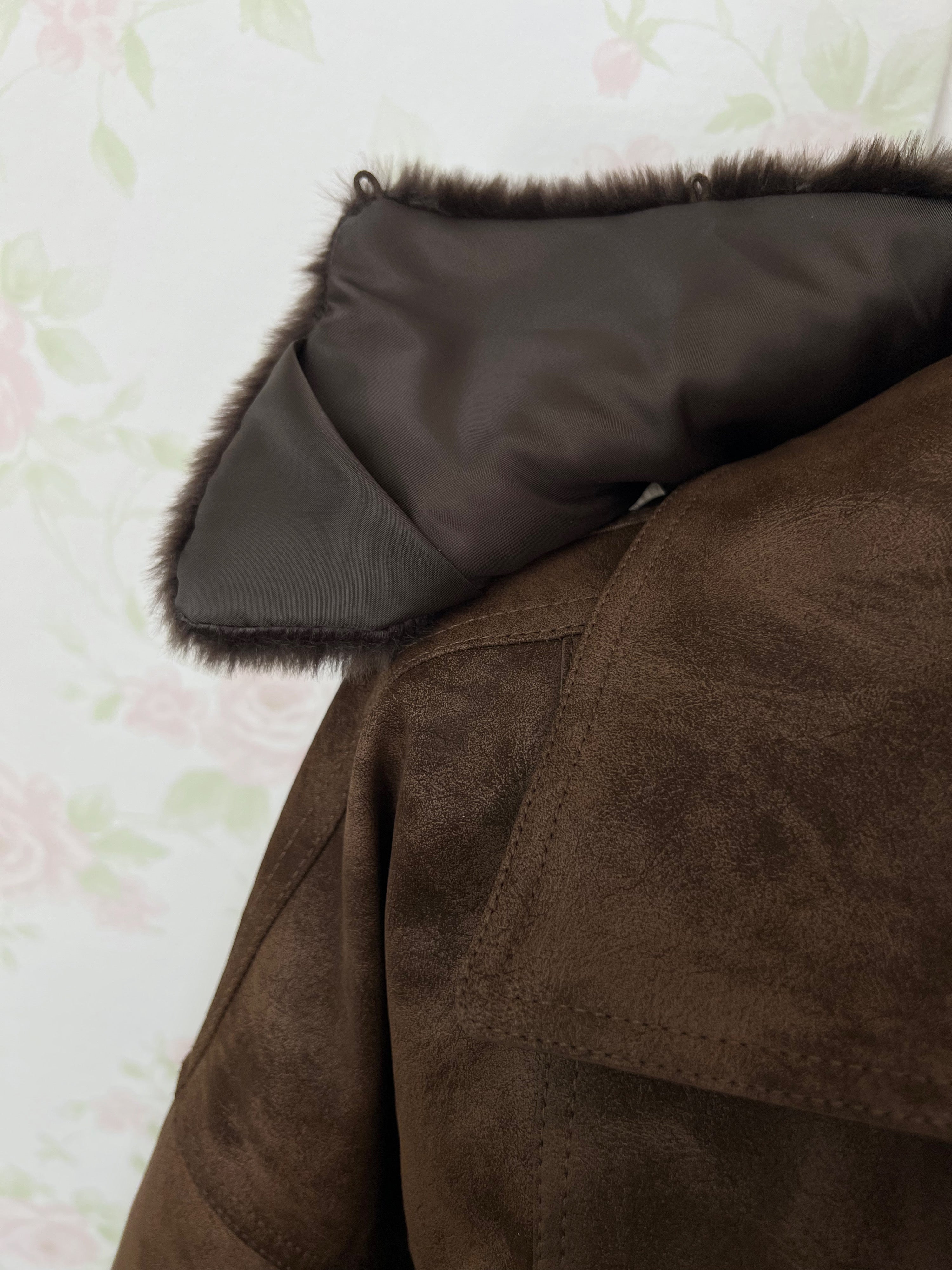 FREAK'S  STORE Boyfriend’s Synthetic Leather Jacket (Brown)