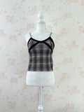 Checked Camisole With Cups (Gray)