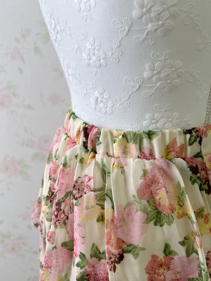 Gyaru Layered Floral Chiffon Skirt