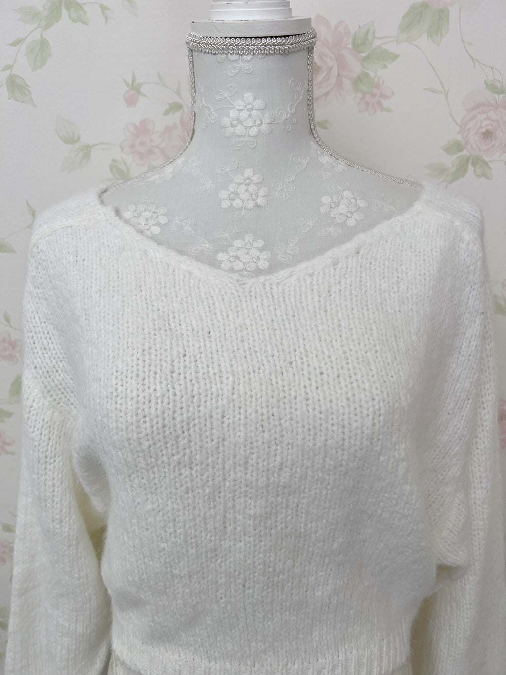 Mohair Like Loose Sweater (Off White)