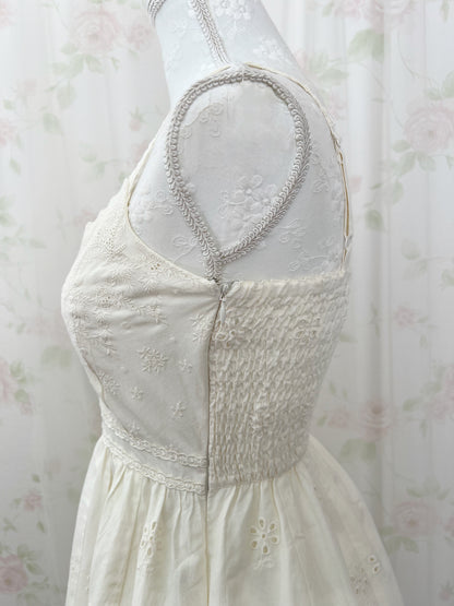 L'EST ROSE Floral Cotton Dress (Ivory)