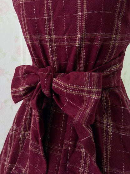 bobon21 Heart Button Jumper Mini Dress (Bordeaux)