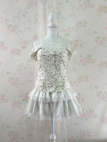 Petite Floral Puff Sleeved Cotton Blouse (Ivory)