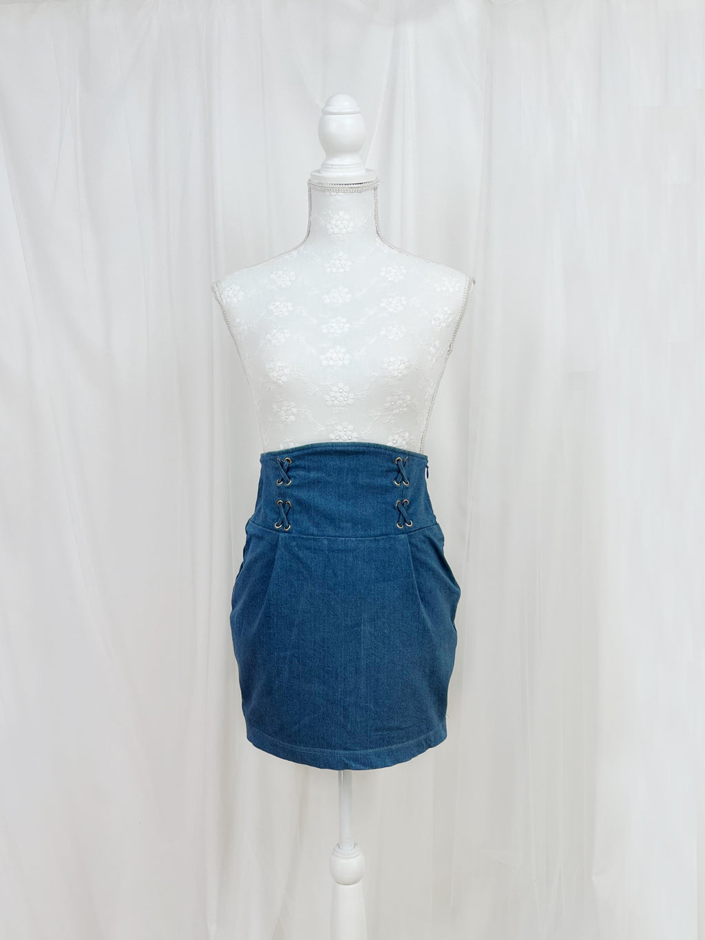 LIP SERVICE Laced Up Denim Tight Skirt