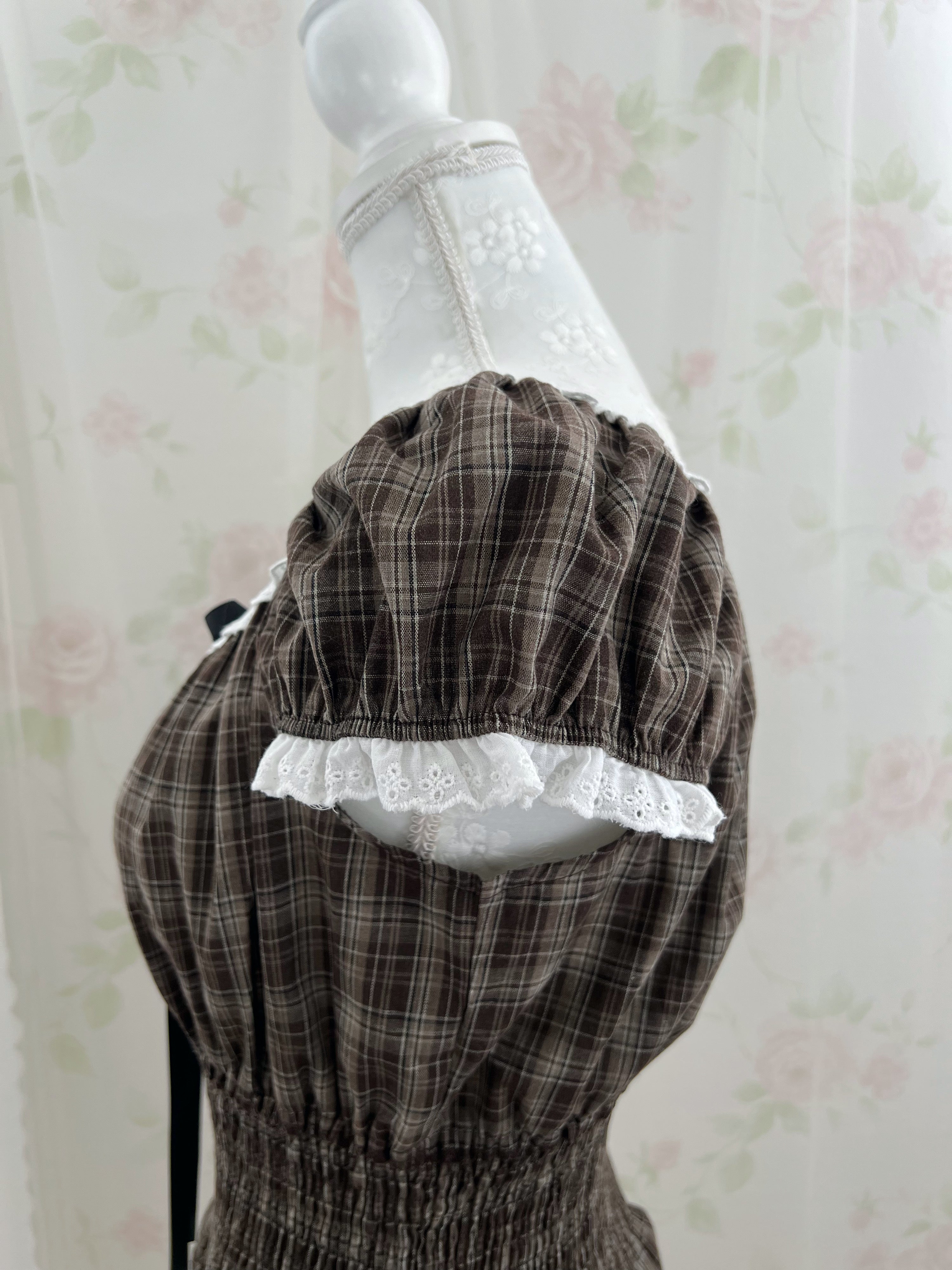 Cotton Blend Dolly Checked Blouse