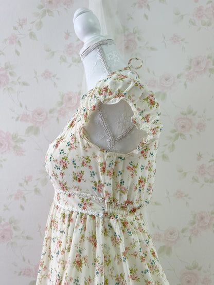 L’EST ROSE Halter Neck Floral Dress (Butter Yellow)