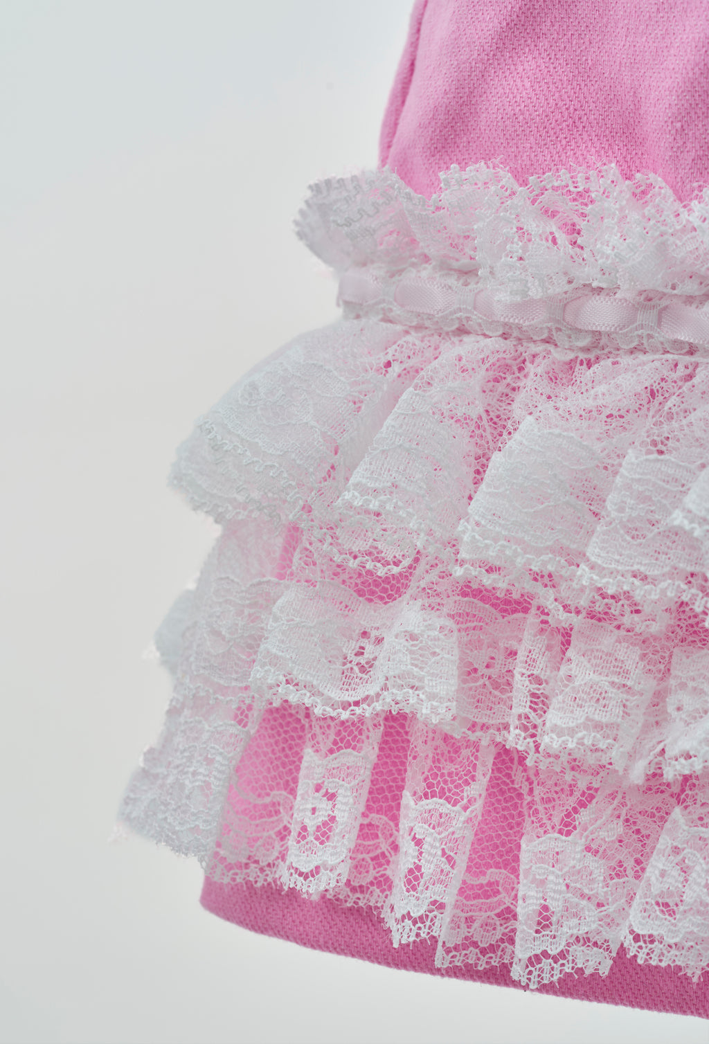 AVENCHUMU Lace frill ribbon denim skirt