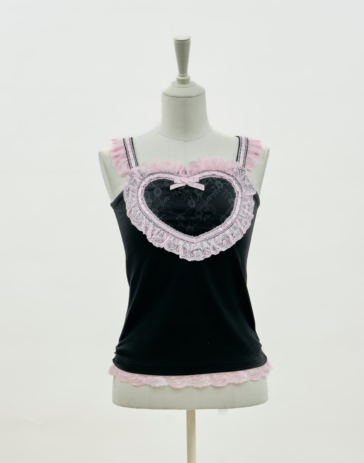 AVENCHUMU Lacy heart camisole ＆cardigan ensemble
