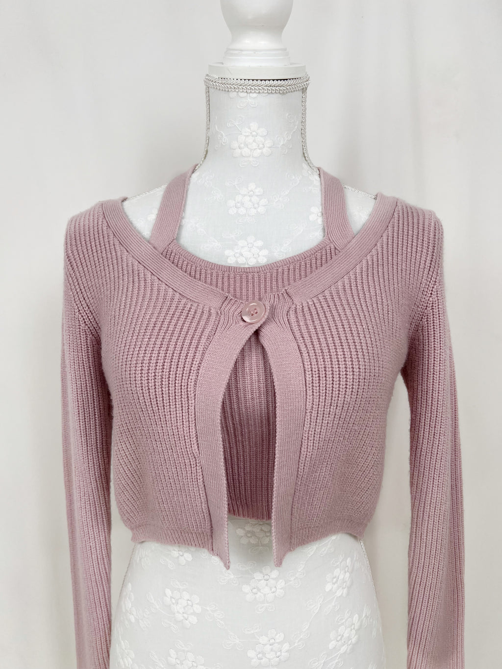 RESEXXY Halter Neck Top Attached Cardigan