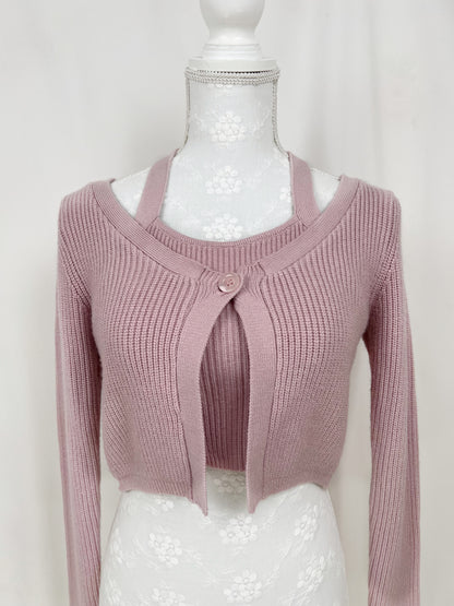 (34% OFF) RESEXXY Halter Neck Top Attached Cardigan