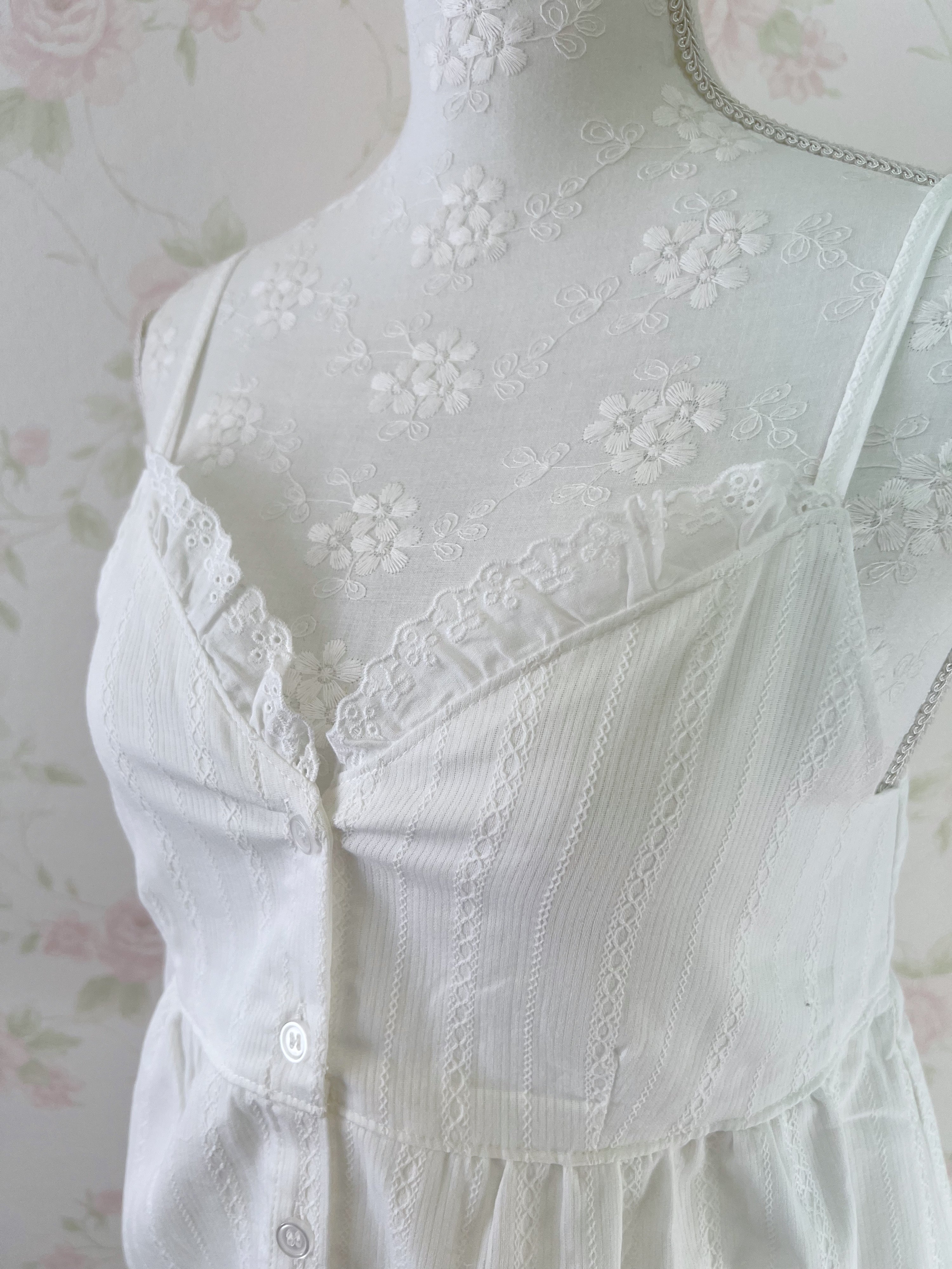 Lace Shoujo Lace Cotton Camisole (White)