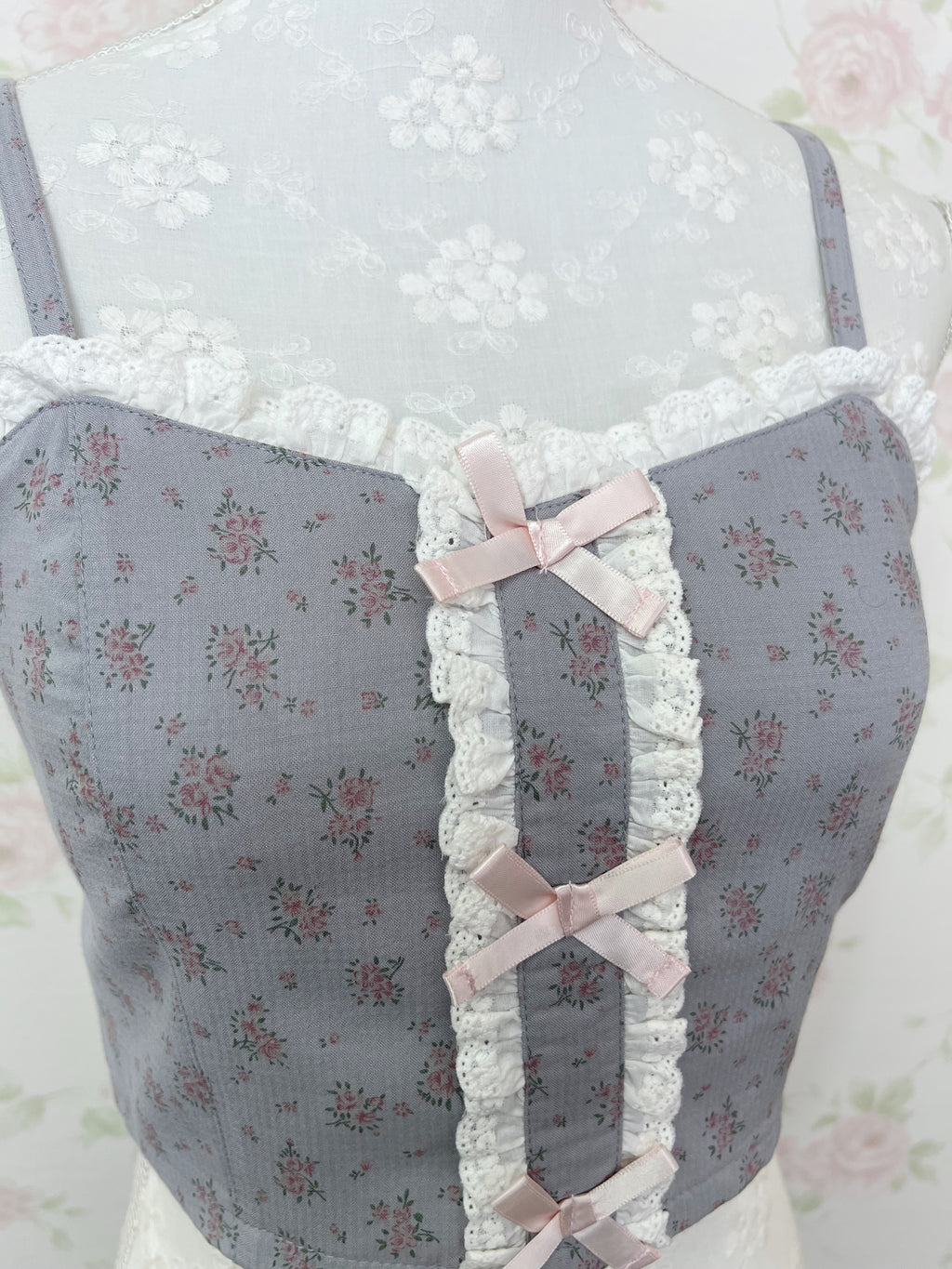 Ank Rouge Petite Floral Bustier (Grayish Blue)