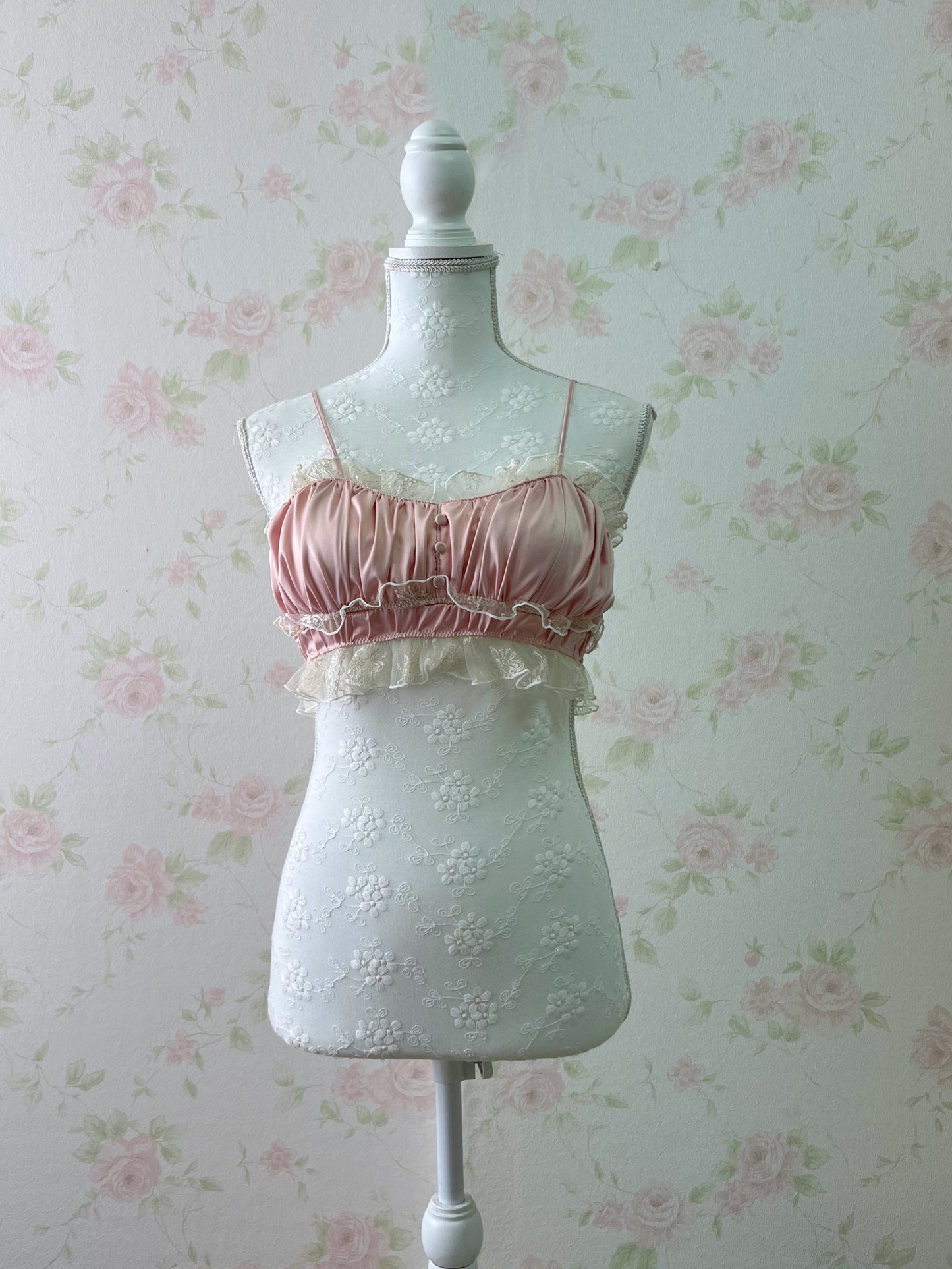 Satin Lace Bustier (Pink)
