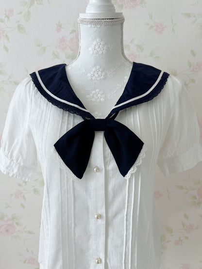 Fi.n.t Sailor Bow Cotton Blouse