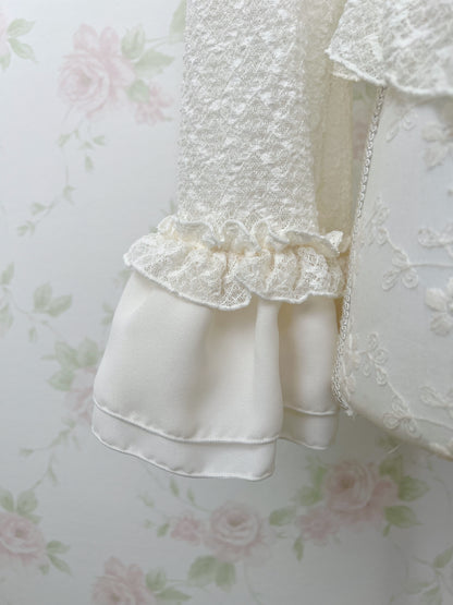 axes femme Lacy Y2K Revival Cardigan (Ivory)